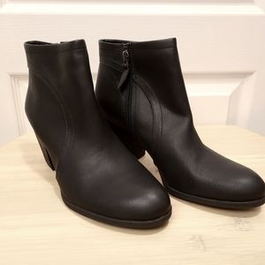Franco Sarto faux leather black booties